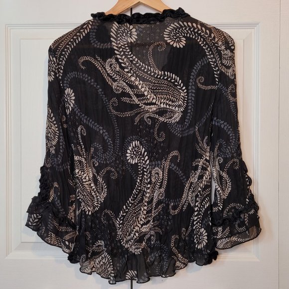 🍂 Signature by Larry Levine Semi-Sheer Blouse - Picture 6 of 9